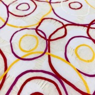 Tissu coton fibre mélangé cercle multi-couleurs Tissu coton fibre mélangé cercle multi-couleurs