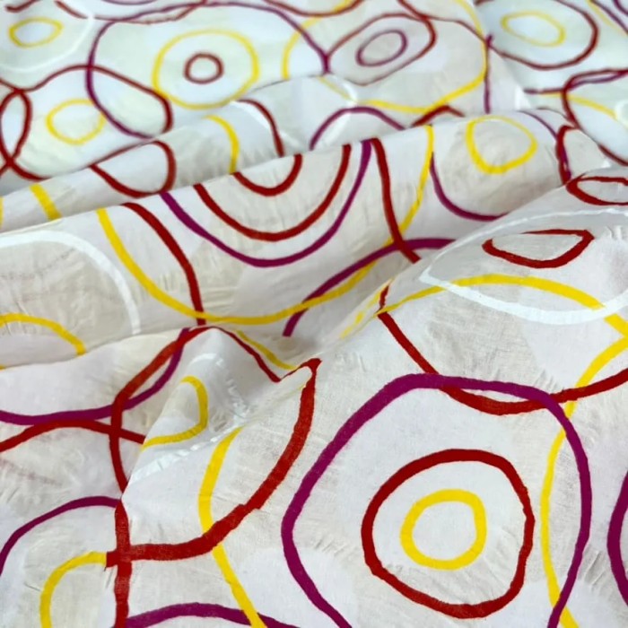 Tissu coton fibre mélangé cercle multi-couleurs Tissu coton fibre mélangé cercle multi-couleurs