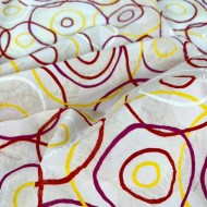 Tissu coton fibre mélangé cercle multi-couleurs Tissu coton fibre mélangé cercle multi-couleurs