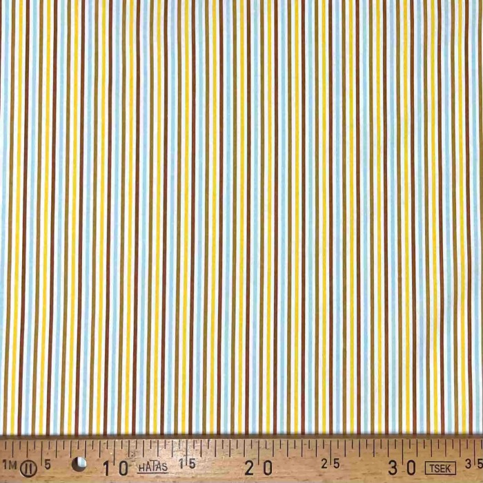 Tissu coton imprimé Stripe peanuts jaune multi couleur