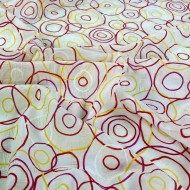 Tissu coton fibre mélangé cercle multi-couleurs Tissu coton fibre mélangé cercle multi-couleurs