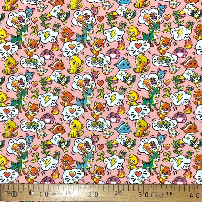 Tissu coton imprimé Cartoon rose Tissu coton imprimé Cartoon rose