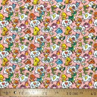 Tissu coton imprimé Cartoon rose Tissu coton imprimé Cartoon rose