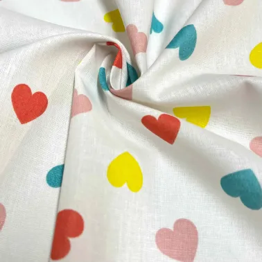 Tissu coton imprimé Valentine multi couleurs