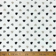 Tissu coton imprimé Valentine gris noir Tissu coton imprimé Valentine gris noir