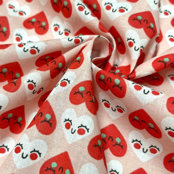 Tissu coton imprimé Chouchou fraise Tissu coton imprimé Chouchou fraise