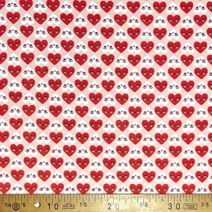 Tissu coton imprimé Chouchou fraise