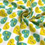 Tissu coton imprimé Chouchou vert Tissu coton imprimé Chouchou vert