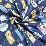 Tissu coton imprimé Bikini bleu Tissu coton imprimé Bikini bleu