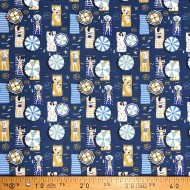 Tissu coton imprimé Bikini bleu Tissu coton imprimé Bikini bleu