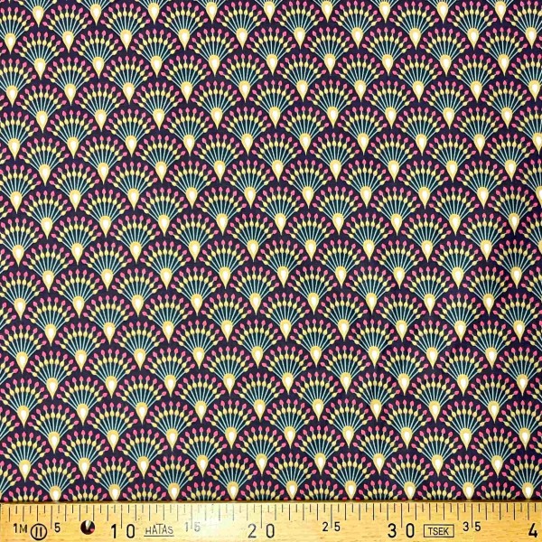 Tissu coton imprimé Ginza violet Tissu coton imprimé Ginza violet