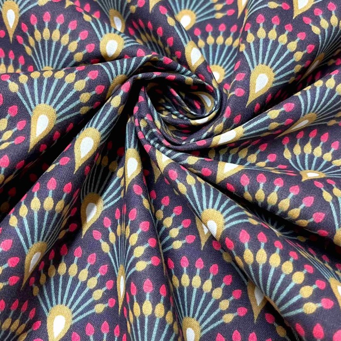 Tissu coton imprimé Ginza violet