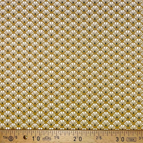 Tissu coton imprimé Yazo moutarde Tissu coton imprimé Yazo moutarde