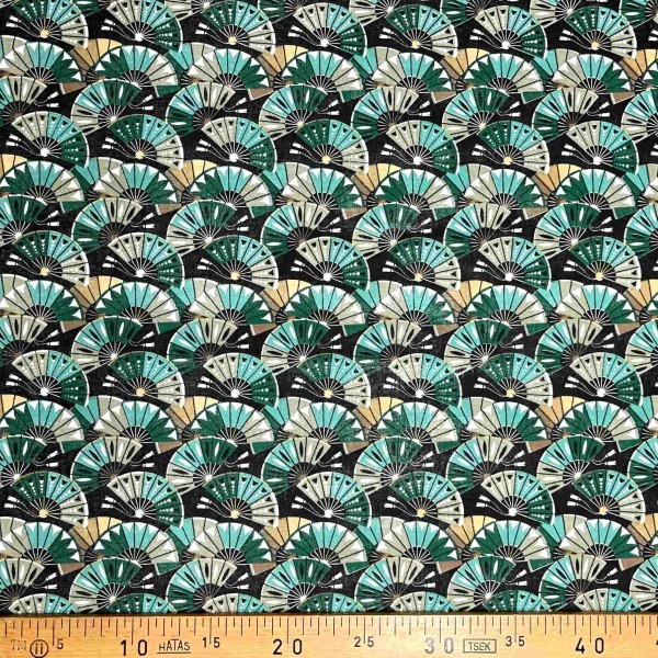 Tissu coton imprimé Ogi vert Tissu coton imprimé Ogi vert