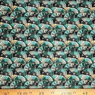 Tissu coton imprimé Ogi vert