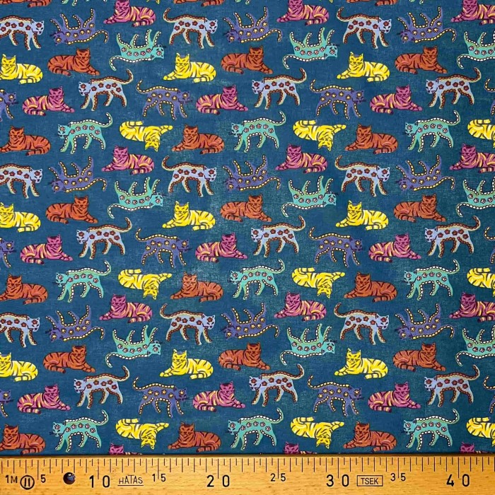 Tissu coton imprimé Rajah bleu