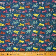 Tissu coton imprimé Rajah bleu