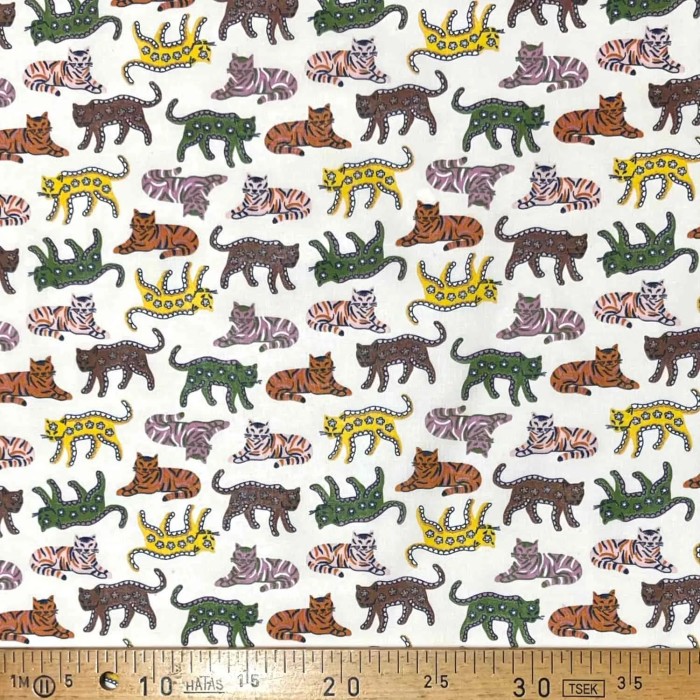 Tissu coton imprimé Rajah blanc multi couleurs