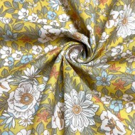 Tissu coton imprimé Lolita Jaune