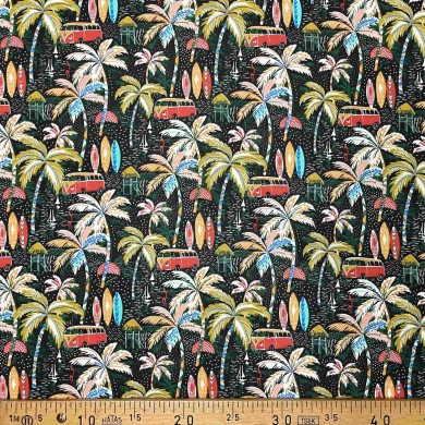 Tissu coton imprimé Spot noir Tissu coton imprimé Spot noir