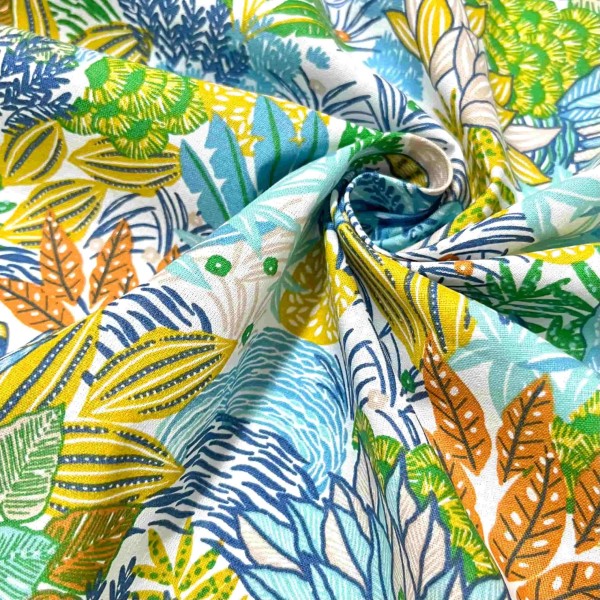 Tissu coton imprimé Hesperides aqua Tissu coton imprimé Hesperides aqua