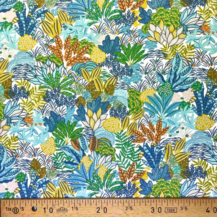 Tissu coton imprimé Hesperides aqua Tissu coton imprimé Hesperides aqua