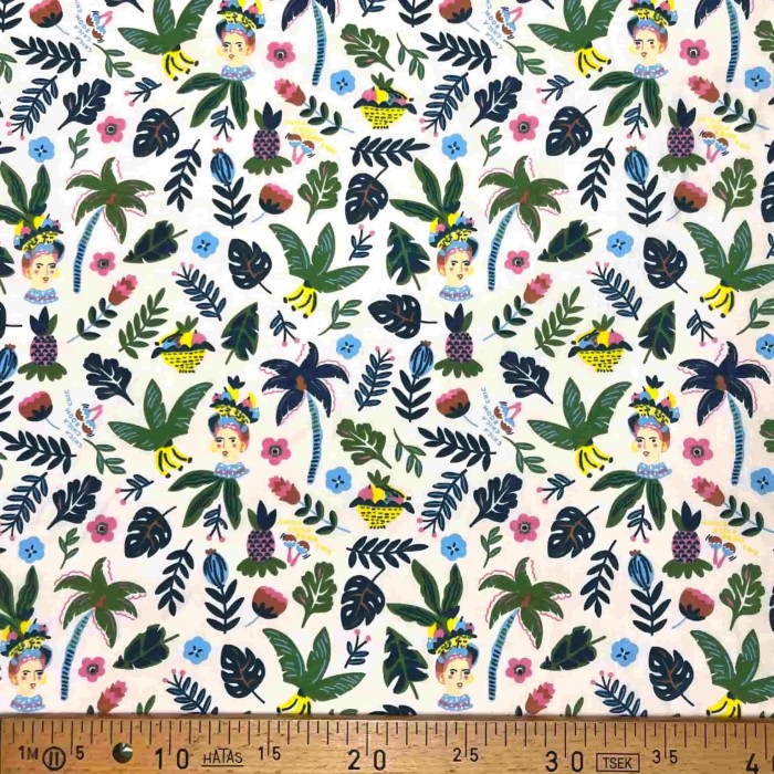 Tissu coton imprimé Chiquita nude multi couleurs