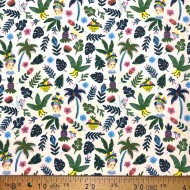 Tissu coton imprimé Chiquita nude multi couleurs