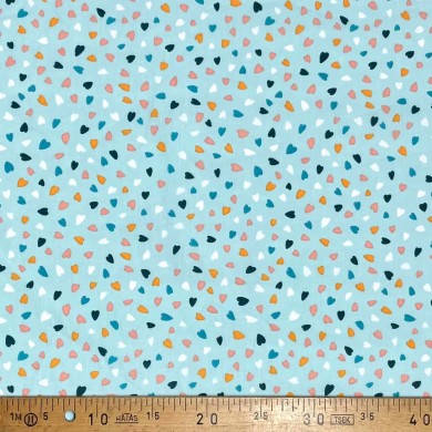 Tissu coton imprimé Amour bleu ciel Tissu coton imprimé Amour bleu ciel