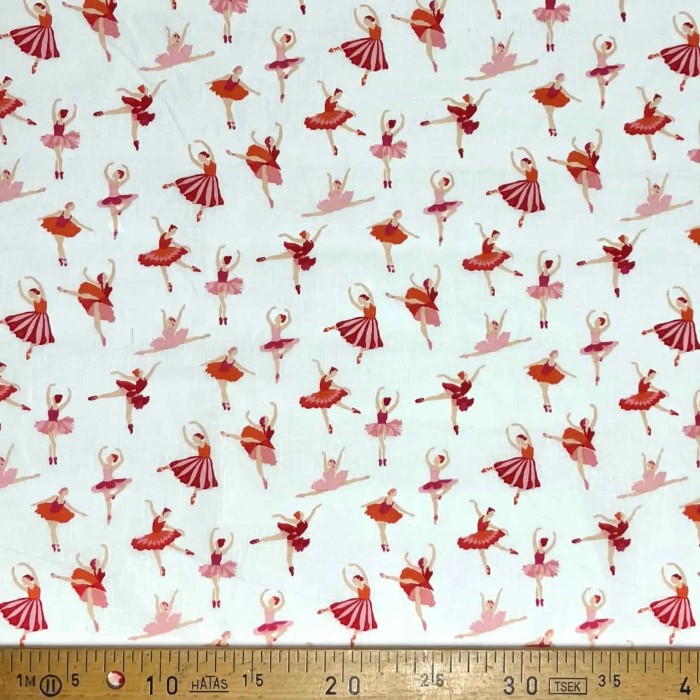 Tissu coton imprimé Danseuse rose