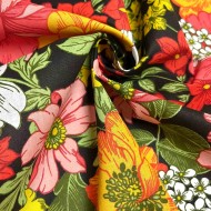 Tissu coton imprimé Johanna noir