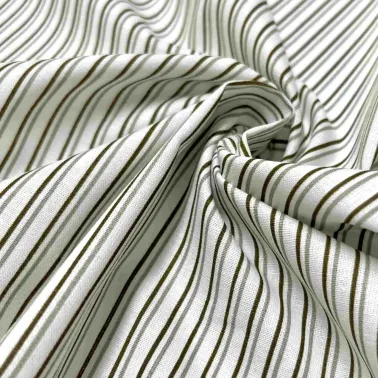 Tissu coton imprimé Stripe vert