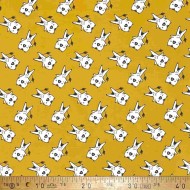 Tissu coton imprimé Wizy ocre jaune