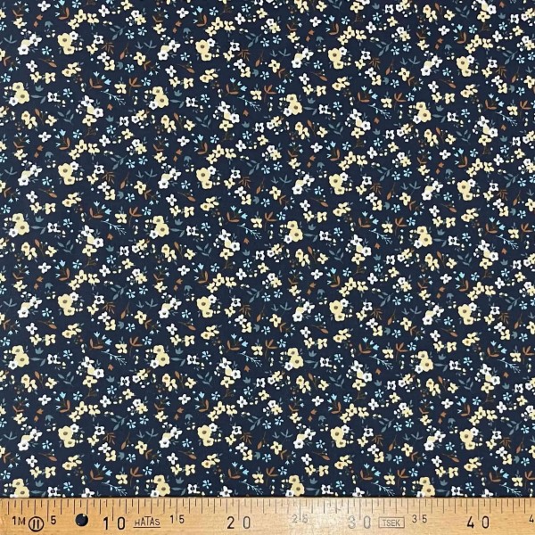 Tissu coton imprimé Erika bleu multi couleurs Tissu coton imprimé Erika bleu multi couleurs