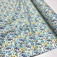 Tissu coton imprimé Dozy bleu multi couleurs