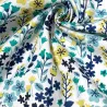 Tissu coton imprimé Dozy bleu multi couleurs