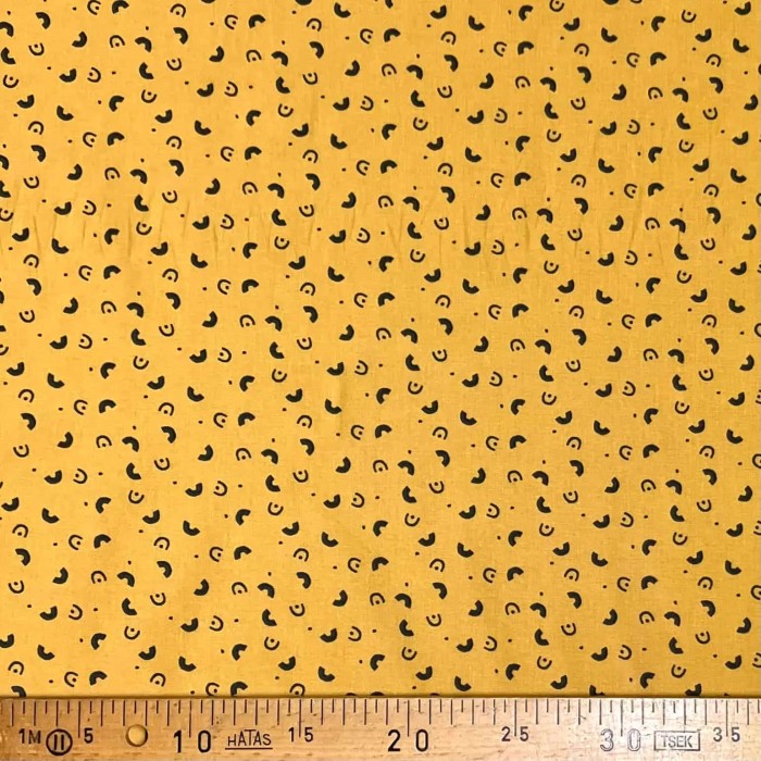 Tissu coton imprimé Mazy ocre