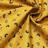Tissu coton imprimé Mazy ocre
