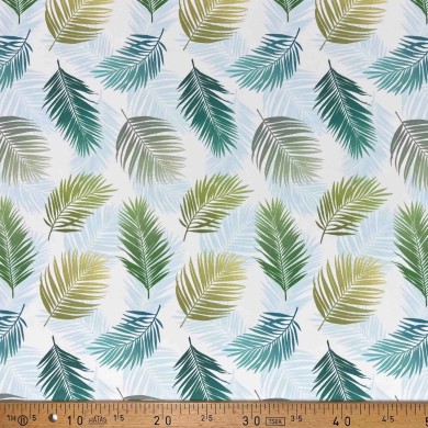 Toile outdoor déperlante Feuille fine bleu vert Toile outdoor déperlante Feuille fine bleu vert