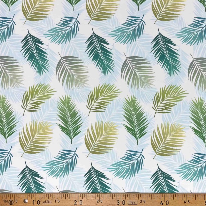 Toile outdoor déperlante Feuille fine bleu vert Toile outdoor déperlante Feuille fine bleu vert