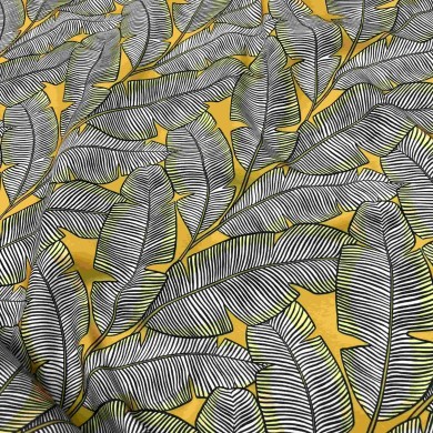 Toile outdoor déperlante grande feuille jaune Toile outdoor déperlante grande feuille jaune