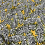 Toile outdoor déperlante grande feuille jaune