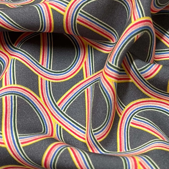 Tissu viscose Arc en ciel gris