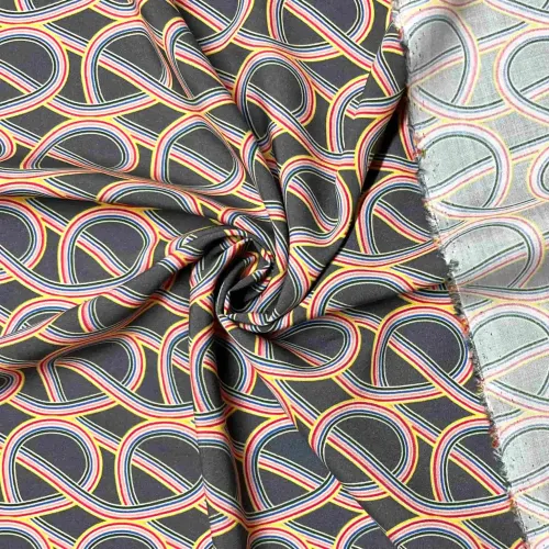 Tissu viscose Arc en ciel gris