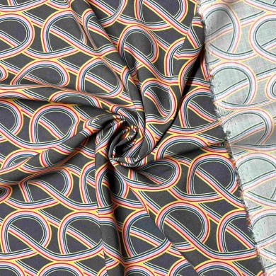 Tissu viscose Arc en ciel gris Tissu viscose Arc en ciel gris