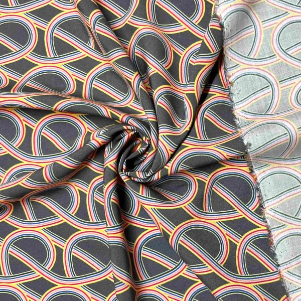 Tissu viscose Arc en ciel gris Tissu viscose Arc en ciel gris