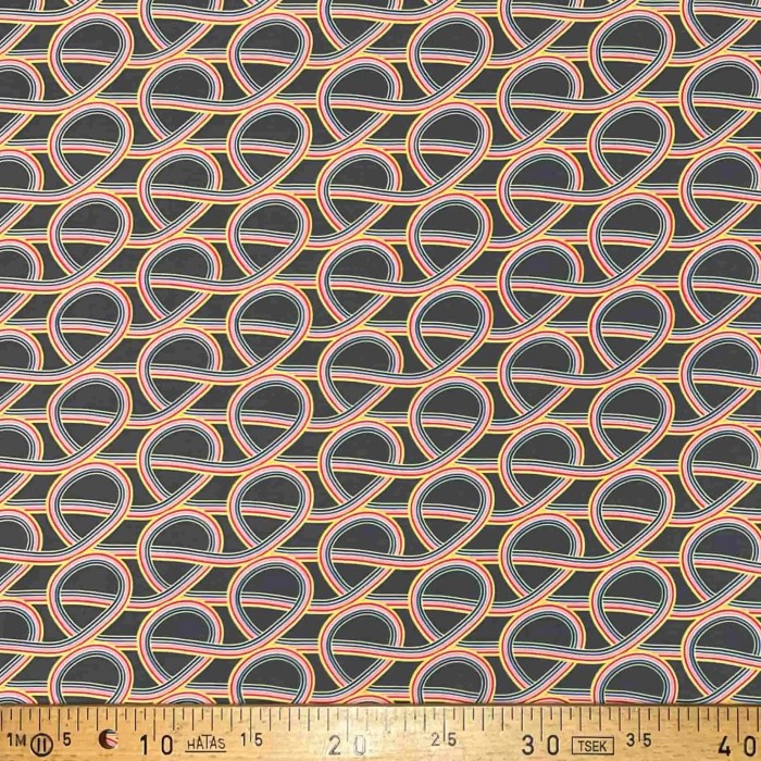 Tissu viscose Arc en ciel gris
