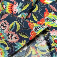 Tissu viscose India océan pink