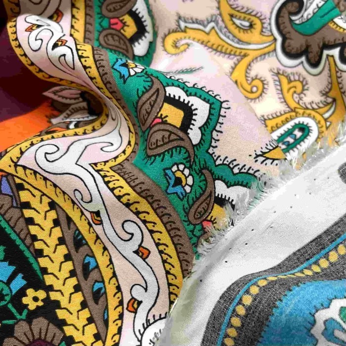 Tissu viscose Donatella Multico-orange