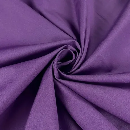 Tissu popeline de coton violet uni